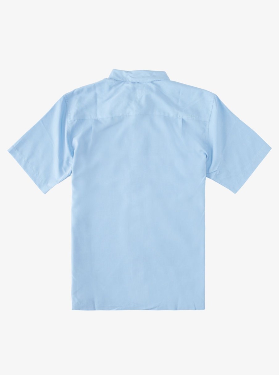 Waterman Quiksilver | Waterman Kings Cliff Short Sleeve Shirt Dusk Blue Kings Cliff