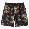 Mens Quiksilver Boardshorts | Boy'S 8-16 Everyday Mix Vl 15Nb Elastic Waist Shorts Black Palm Spritz