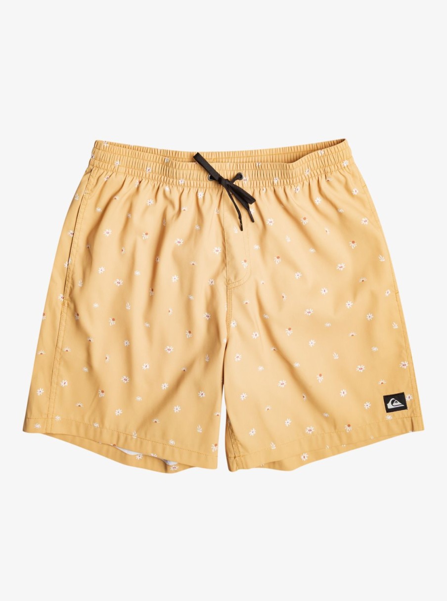 Mens Quiksilver Elastic Waist | Re-Mix 17" Volleys Mustard