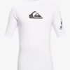 Mens Quiksilver Rashguards | All Time Short Sleeve Upf 50 Rashguard White