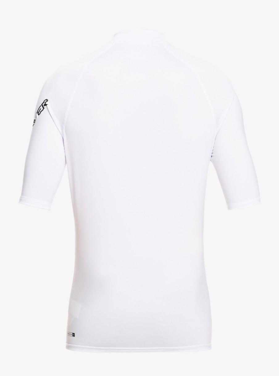 Mens Quiksilver Rashguards | All Time Short Sleeve Upf 50 Rashguard White