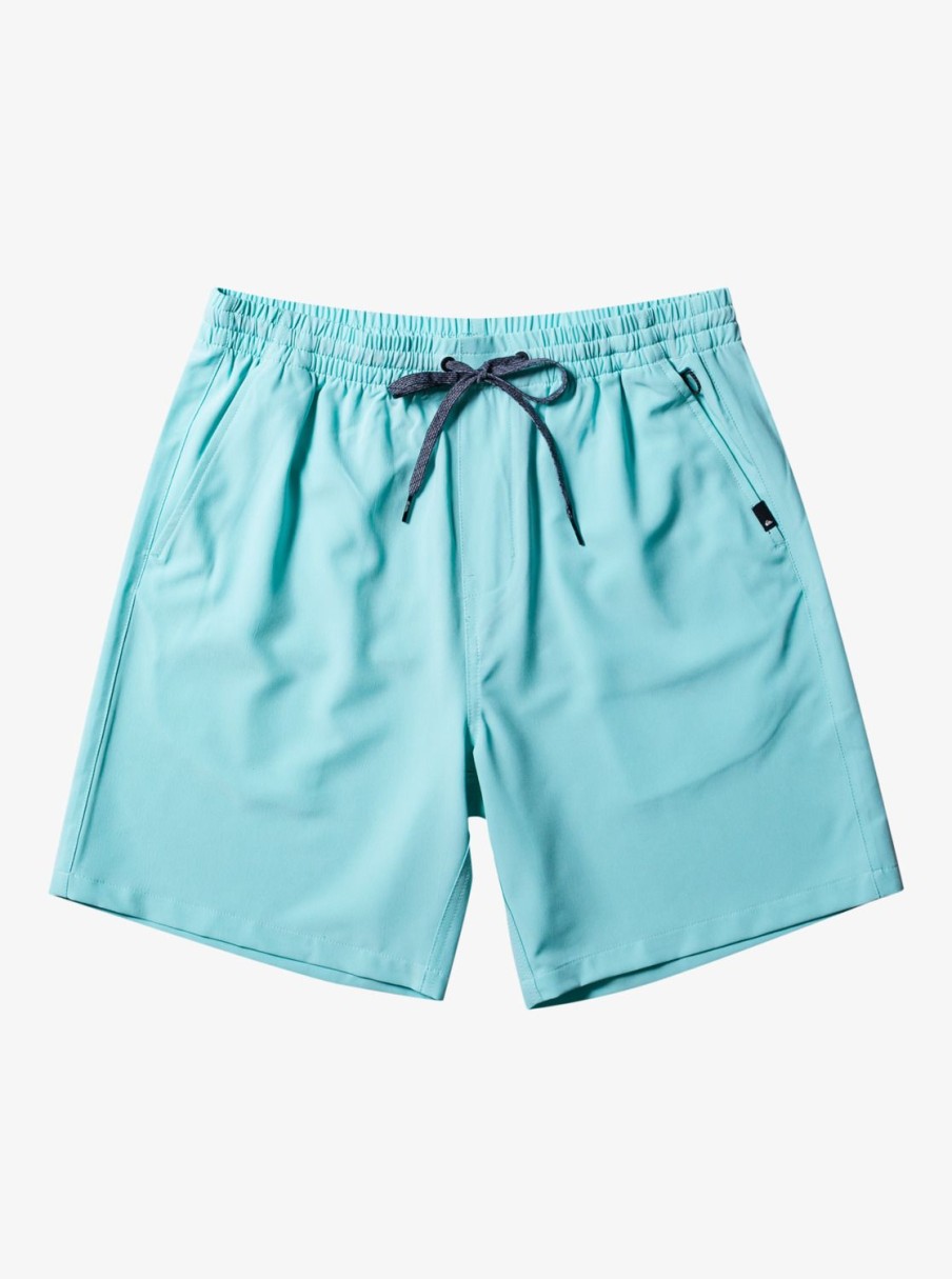 Mens Quiksilver Boardshorts | Ocean Elastic Waist 18" Amphibian Shorts Angel Blue