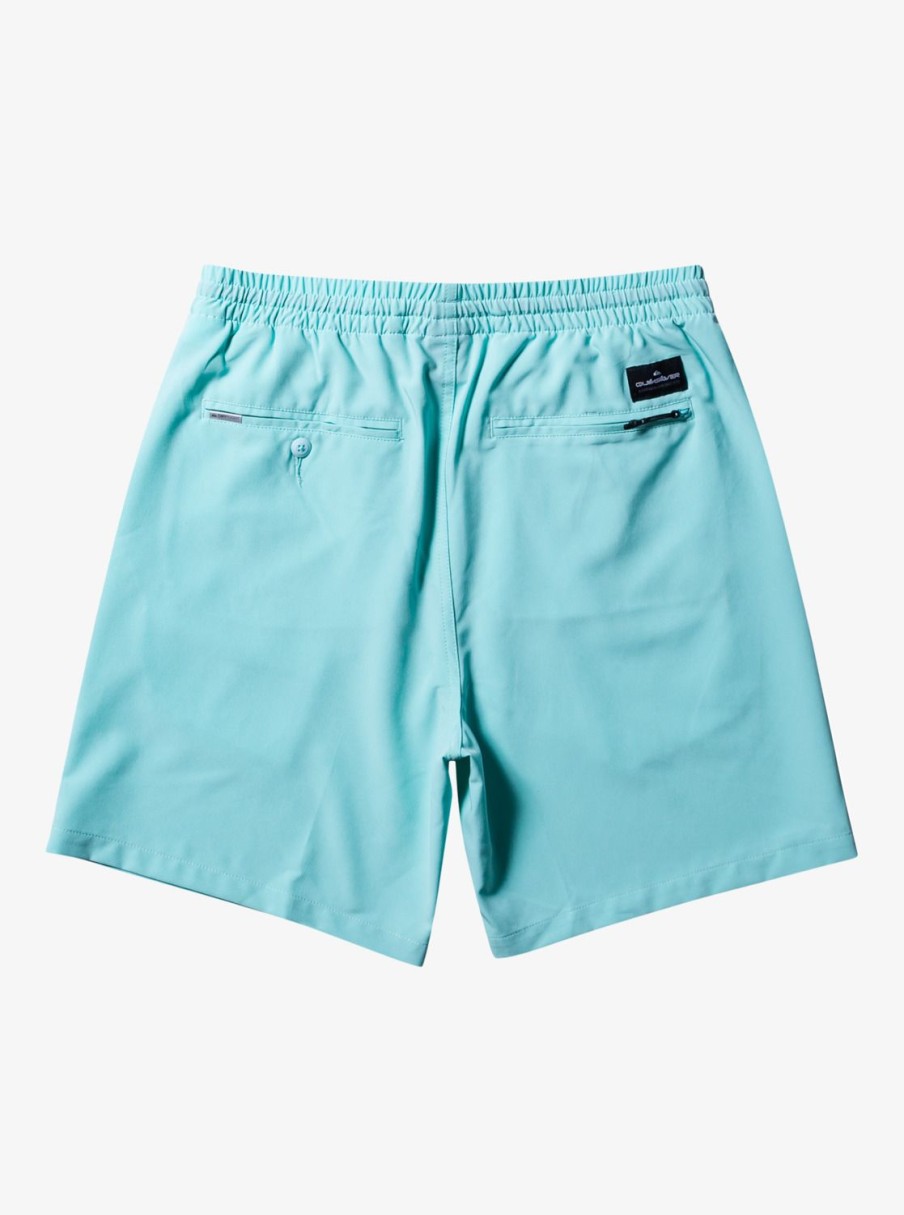 Mens Quiksilver Boardshorts | Ocean Elastic Waist 18" Amphibian Shorts Angel Blue