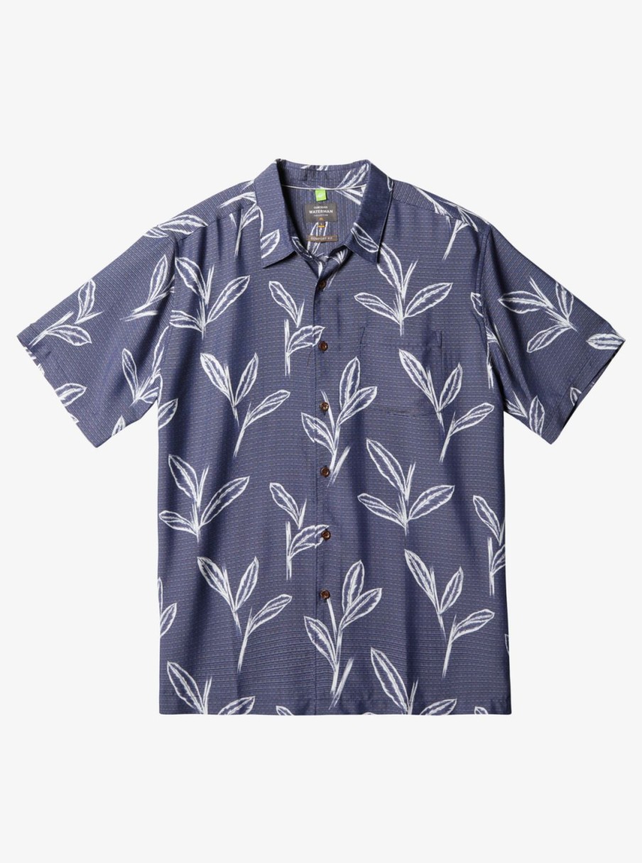 Waterman Quiksilver | Waterman Ginger Stalks Short Sleeve Shirt Medieval Blue Ginger Stalks