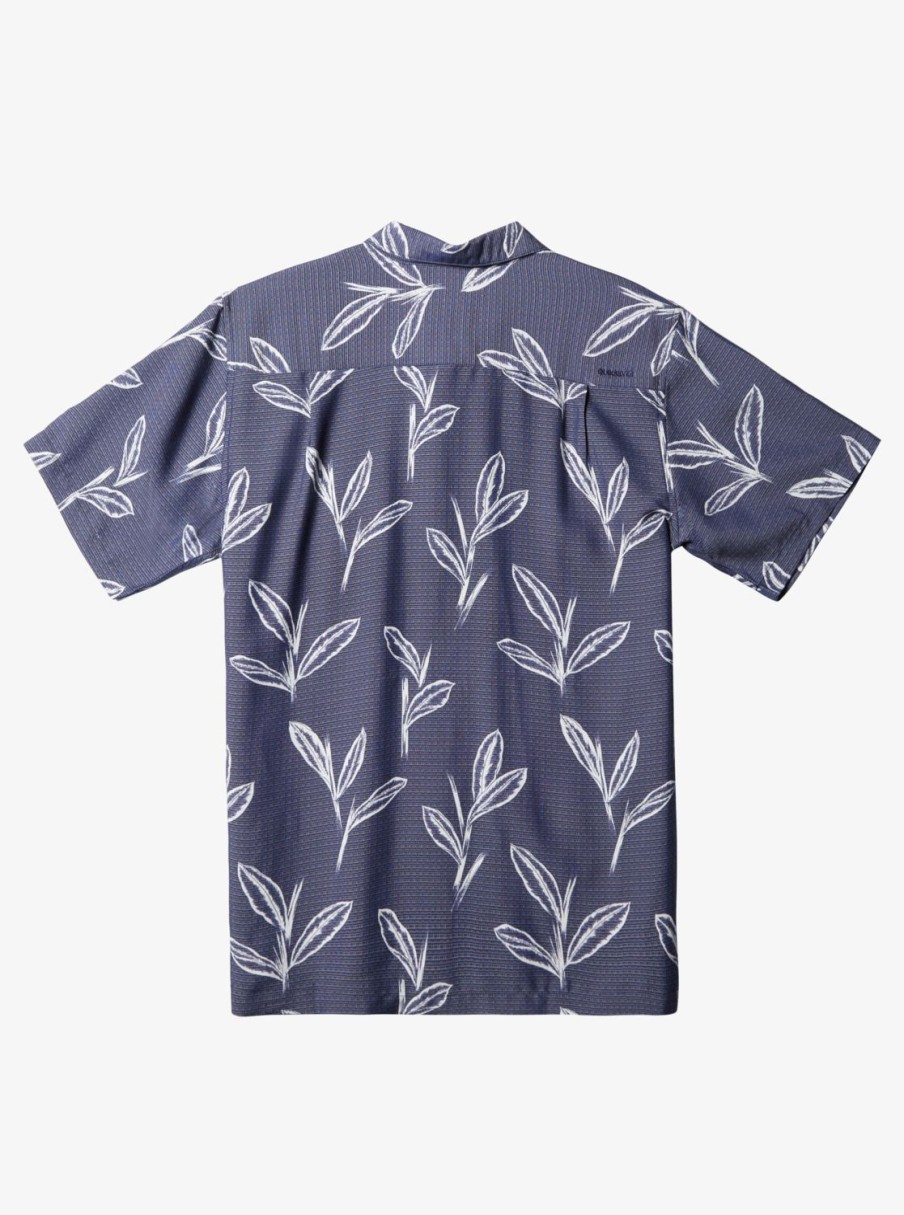 Waterman Quiksilver | Waterman Ginger Stalks Short Sleeve Shirt Medieval Blue Ginger Stalks