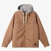 Mens Quiksilver Jackets | New Aitor Hooded Jacket Fossil