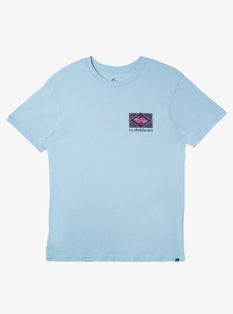 Mens Quiksilver Tees | Black Flash T-Shirt Clear Sky