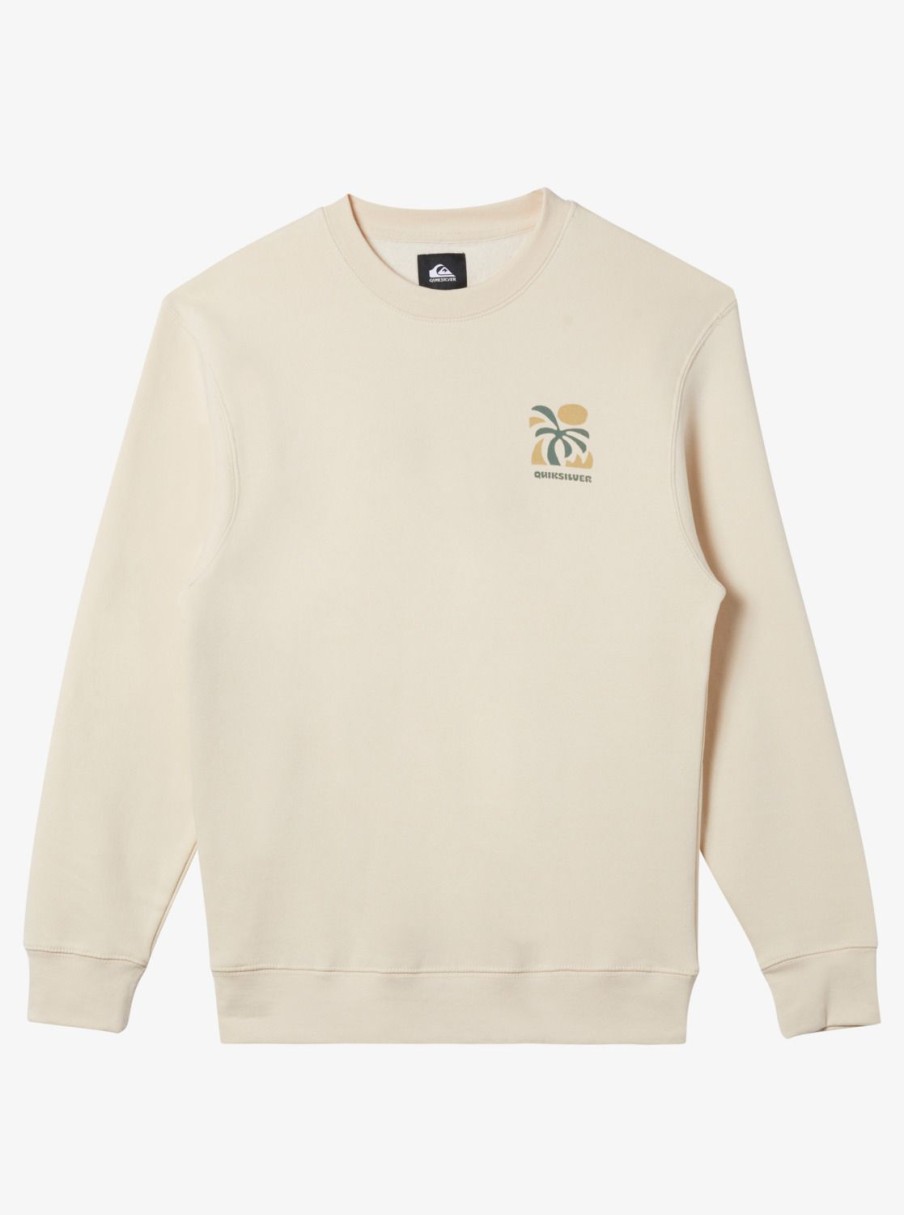 Mens Quiksilver Sweatshirts & Hoodies | E Peace Out Crew Neck Sweatshirt Sandshell