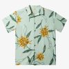 Mens Quiksilver Shirts & Polos | Waterman Perfect Bloom Short Sleeve Shirt Subtle Green Perfect Bloom