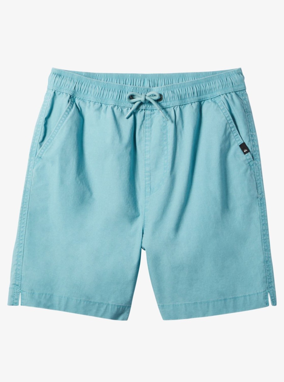 Boys Quiksilver Shorts | Boy'S 8-16 Taxer 15" Elastic Waist Shorts Cameo Blue