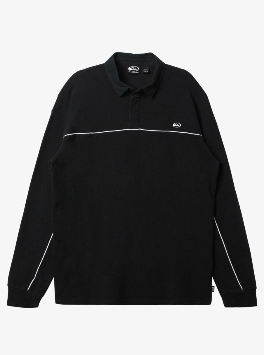 Mens Quiksilver Shirts & Polos | Modular Rugby Polo Knit Black