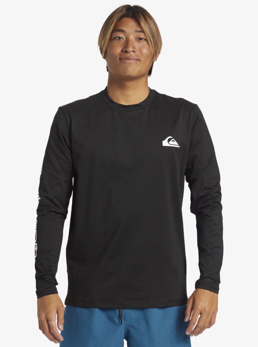 Mens Quiksilver Rashguards | Omni Session Long Sleeve Upf 50 Surf T-Shirt Black