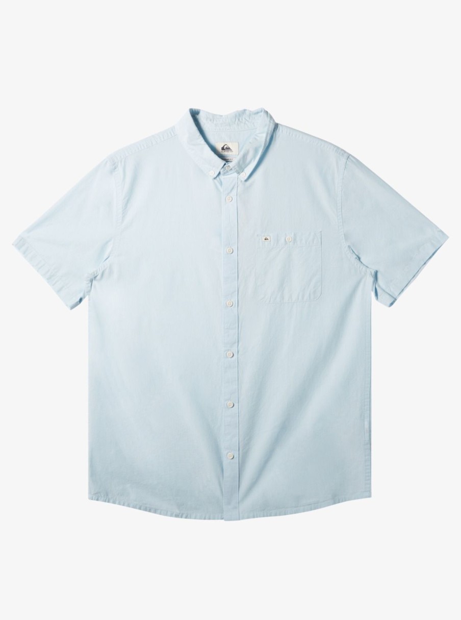 Mens Quiksilver Shirts & Polos | Winfall Short Sleeve Shirt Clear Sky