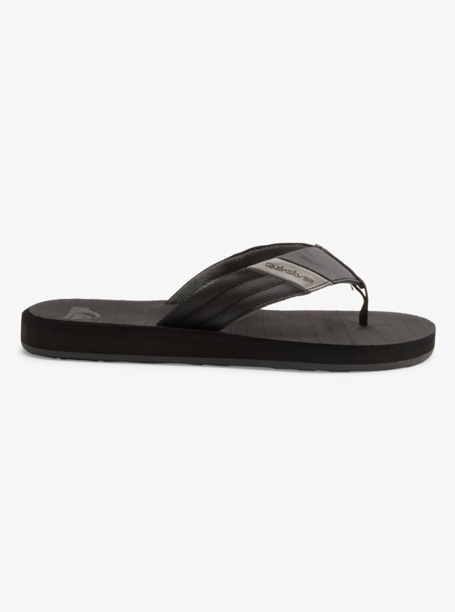 Mens Quiksilver Sandals | Carver Tropics Sandals Black/Black/Grey