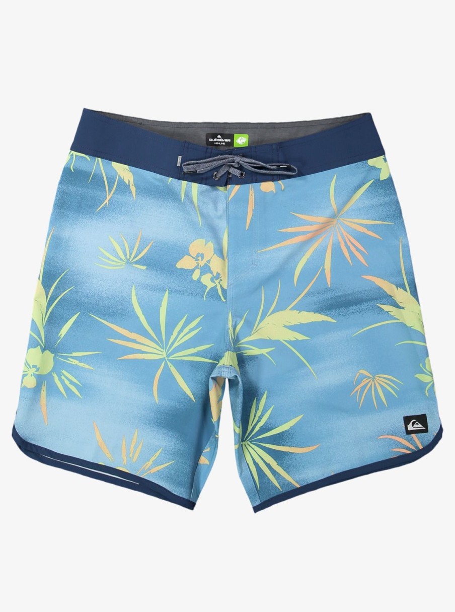 Mens Quiksilver Boardshorts | Surfsilk Scallop 19" Boardshorts Azure Blue