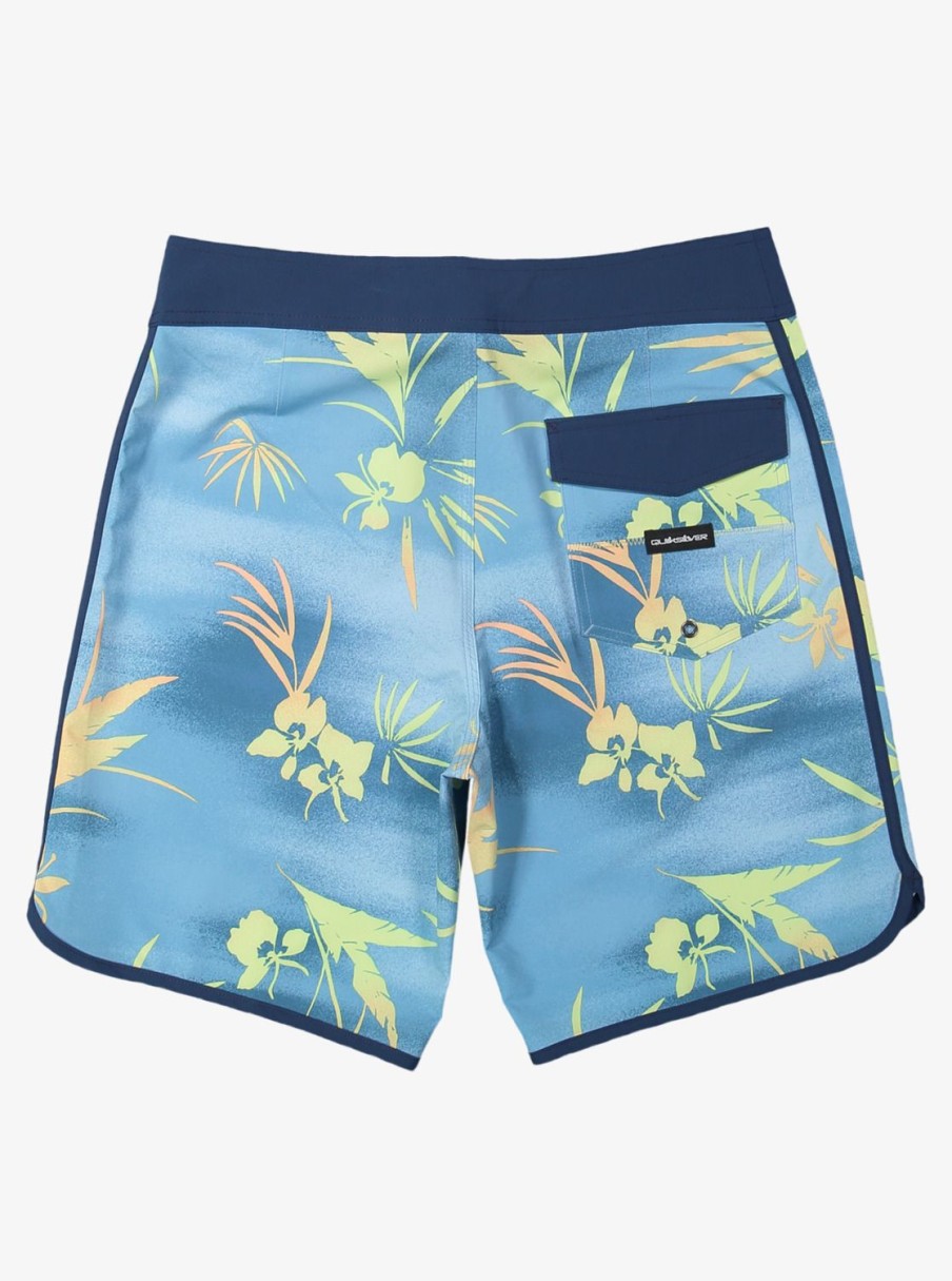 Mens Quiksilver Boardshorts | Surfsilk Scallop 19" Boardshorts Azure Blue