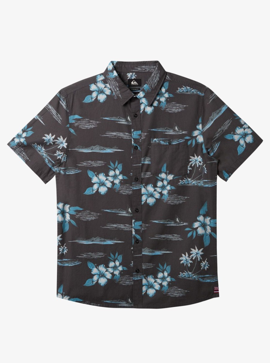 Mens Quiksilver Shirts & Polos | Hi Paradise Airways Short Sleeve Shirt Tarmac