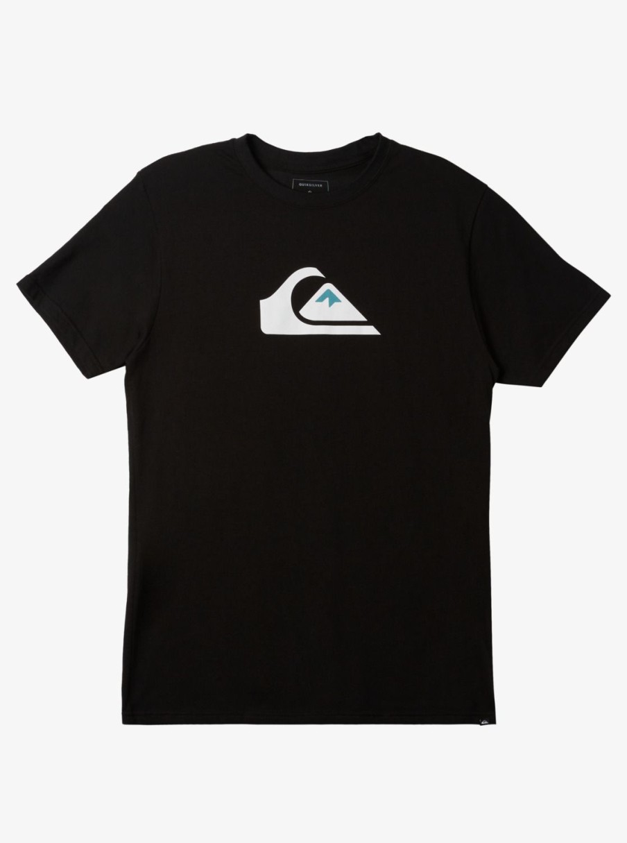 Mens Quiksilver Tees | Comp Logo T-Shirt Black