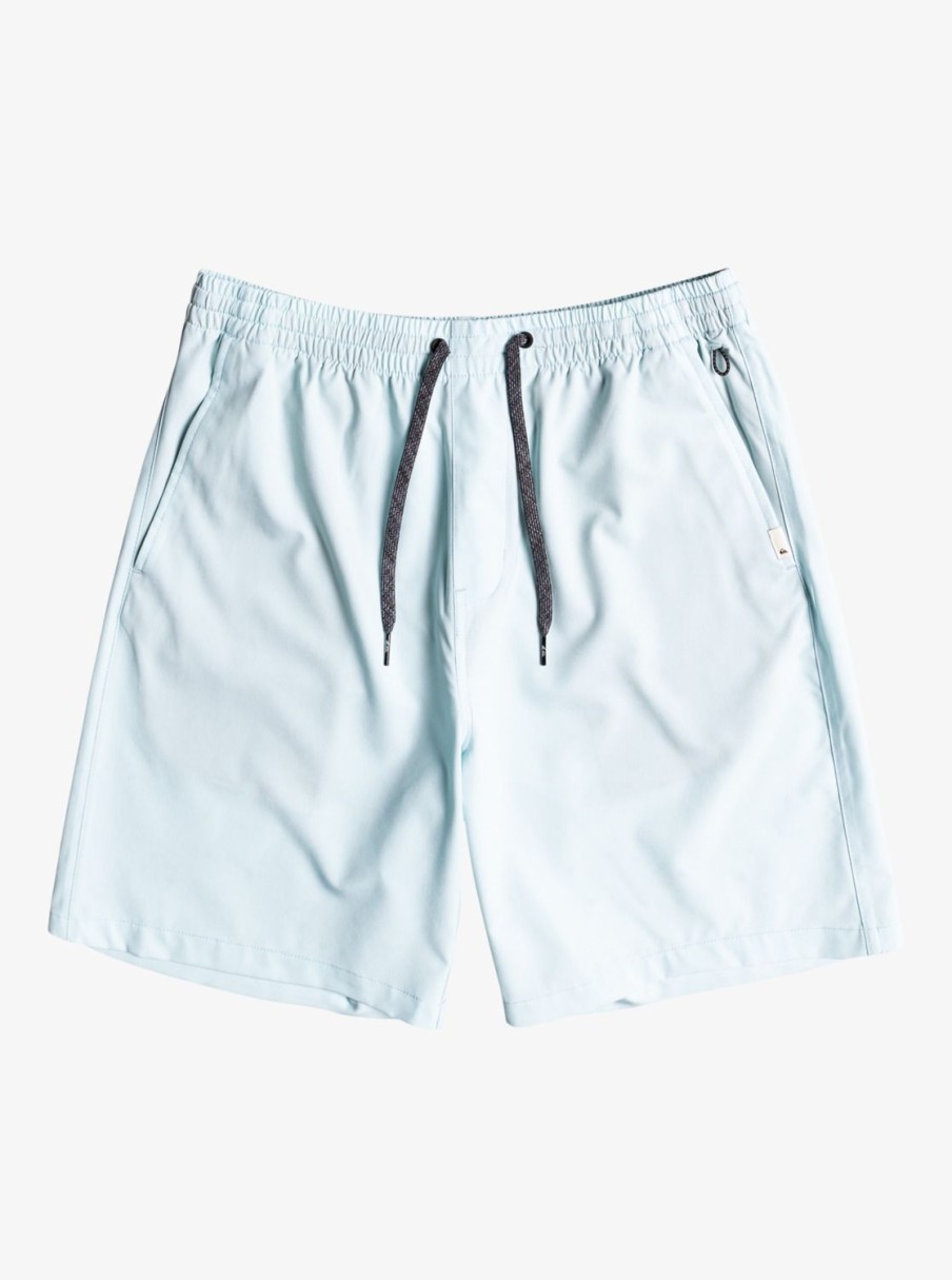 Mens Quiksilver Boardshorts | Ocean Elastic Waist 18" Amphibian Shorts Iced Aqua