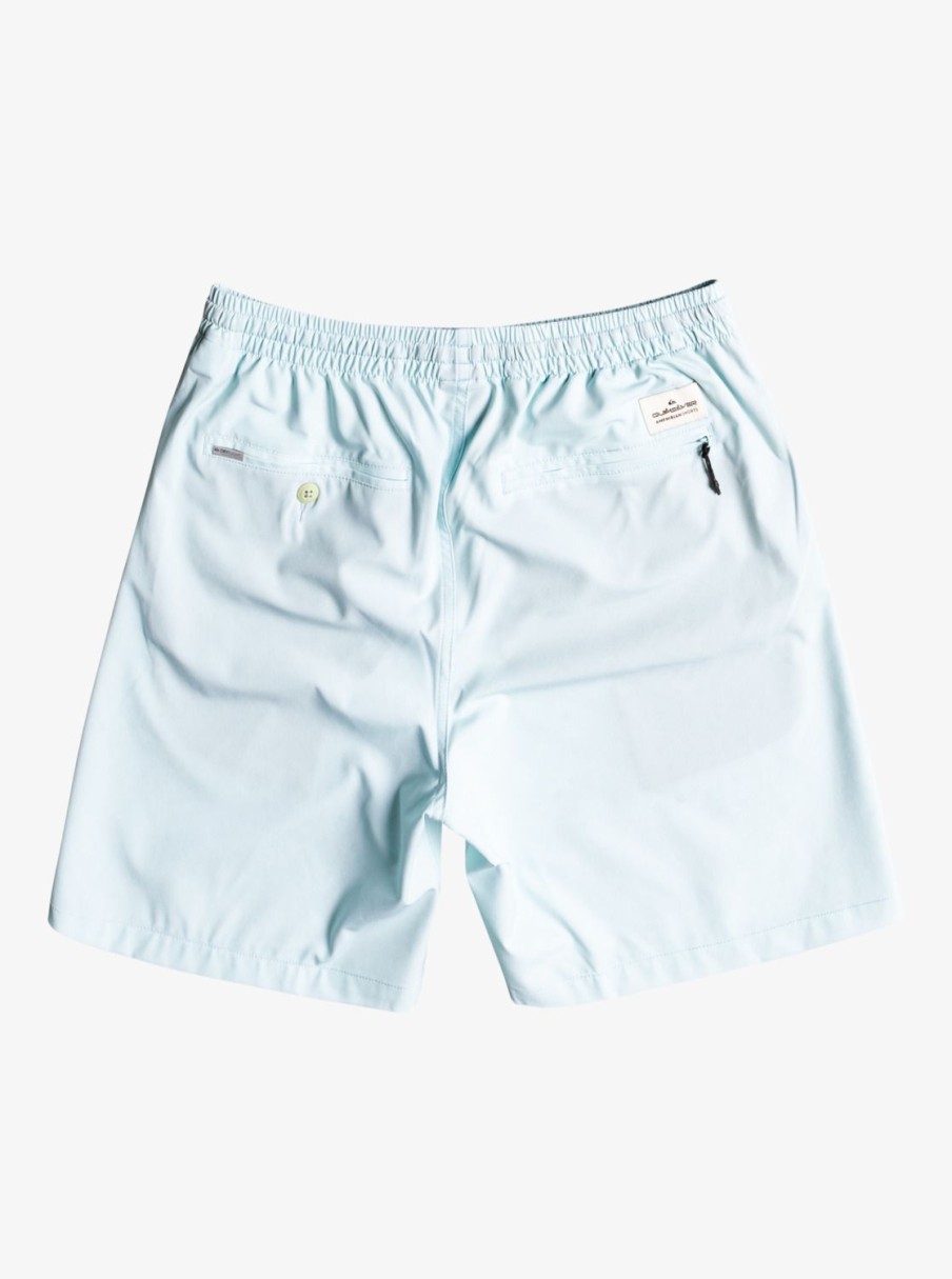 Mens Quiksilver Boardshorts | Ocean Elastic Waist 18" Amphibian Shorts Iced Aqua