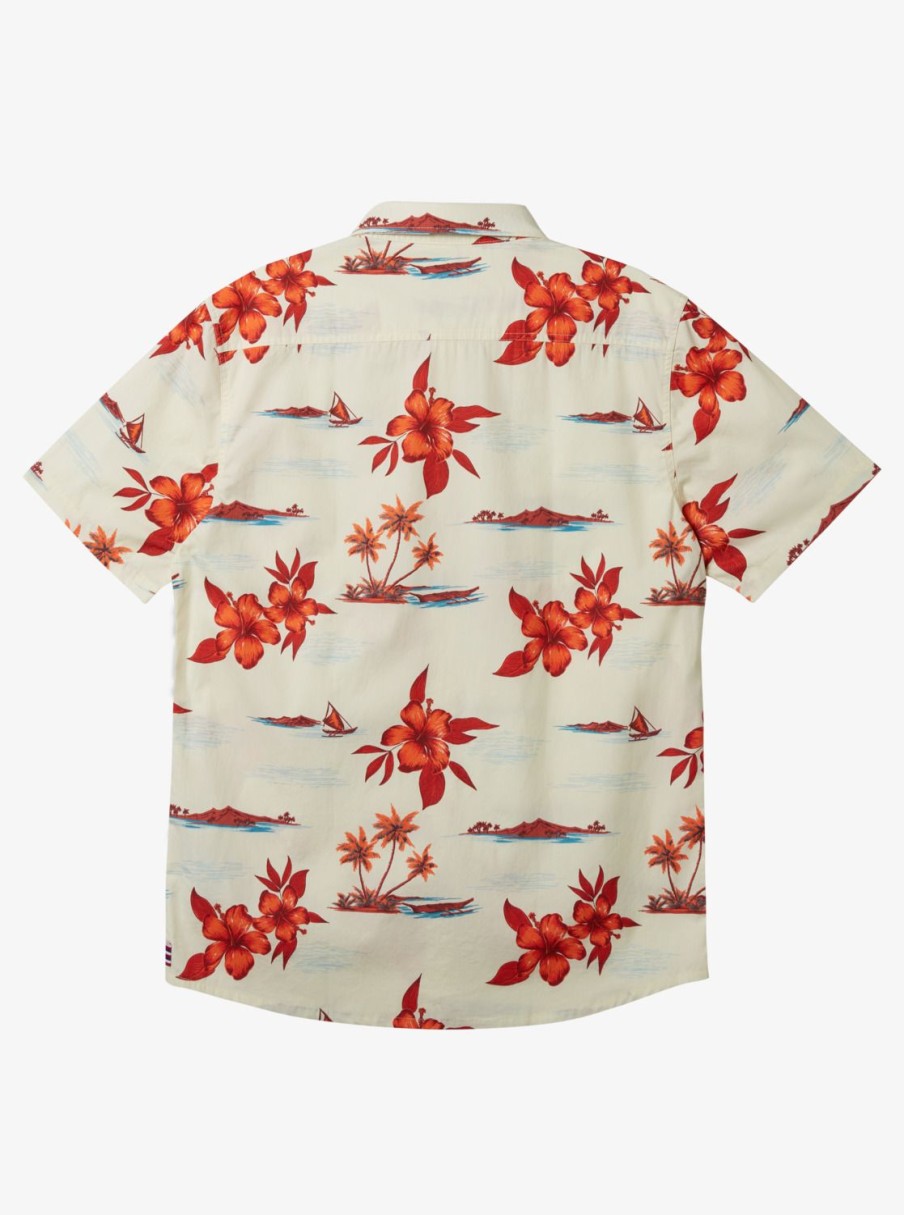 Mens Quiksilver Shirts & Polos | Hi Paradise Airways Short Sleeve Shirt Antique White