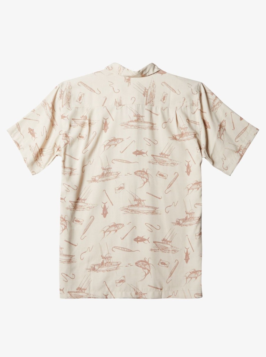 Waterman Quiksilver | Waterman Line Spinner Short Sleeve Shirt Brown Rice Line Spinner