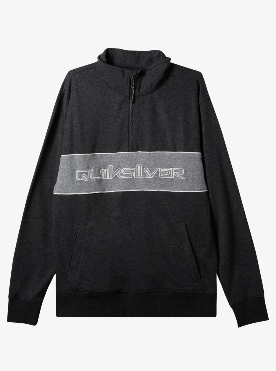 Mens Quiksilver Sweatshirts & Hoodies | Bold Omni Half-Zip Sweatshirt Black Heather