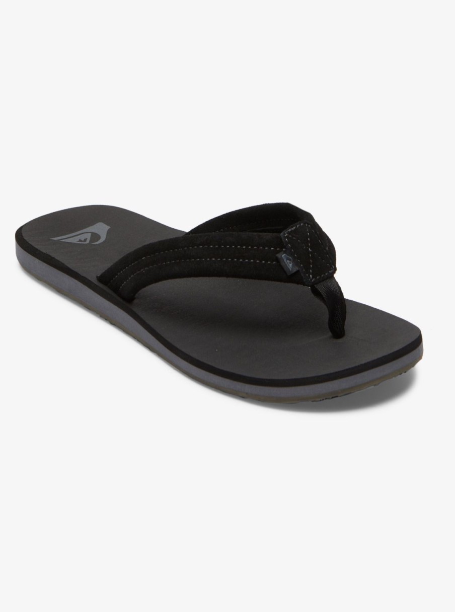 Mens Quiksilver Sandals | Carver Suede Core Sandals Black 1