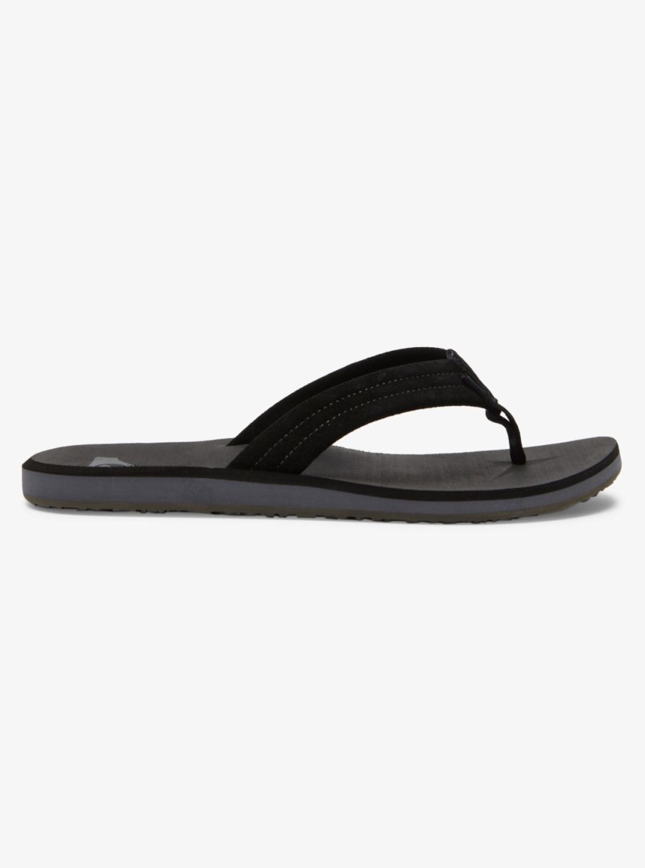 Mens Quiksilver Sandals | Carver Suede Core Sandals Black 1