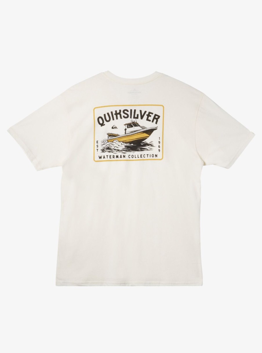 Mens Quiksilver Tees | Waterman Sea Search Qt-Shirt Snow White