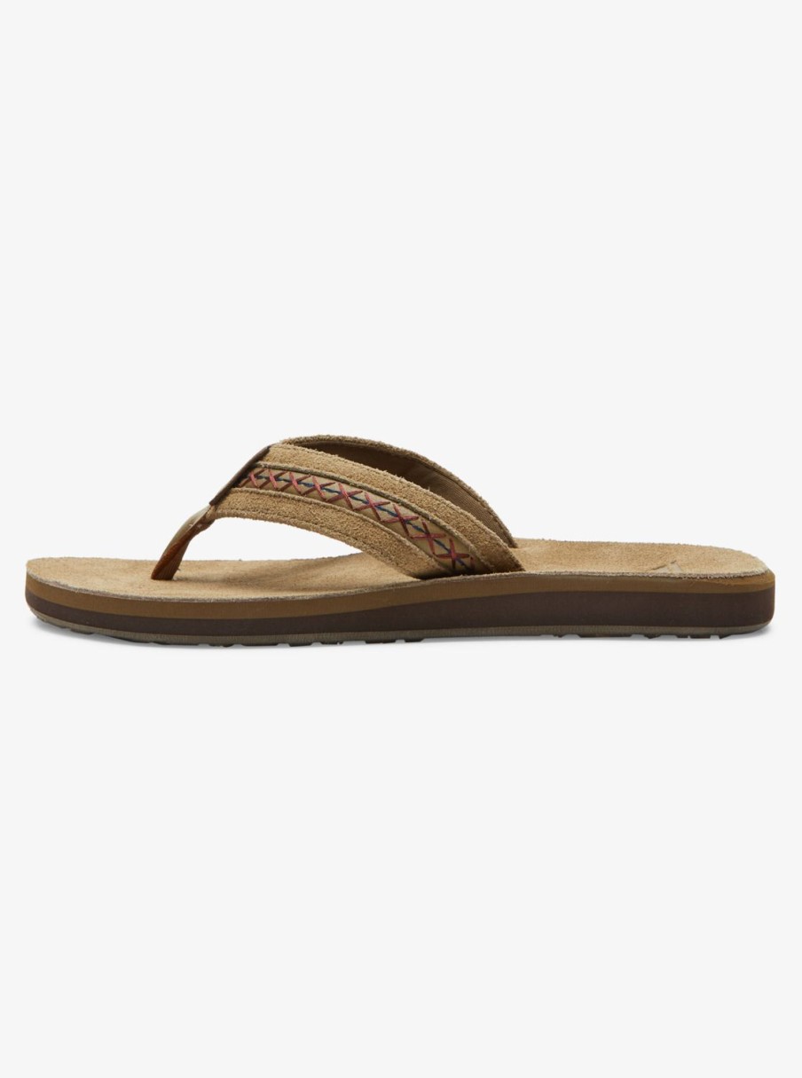 Mens Quiksilver Sandals | Carver Leather Ii Basic Sandal Strap Tan 1