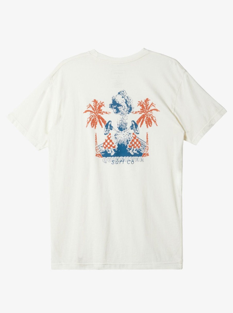 Mens Quiksilver Tees | Urban Volcano T-Shirt Antique White