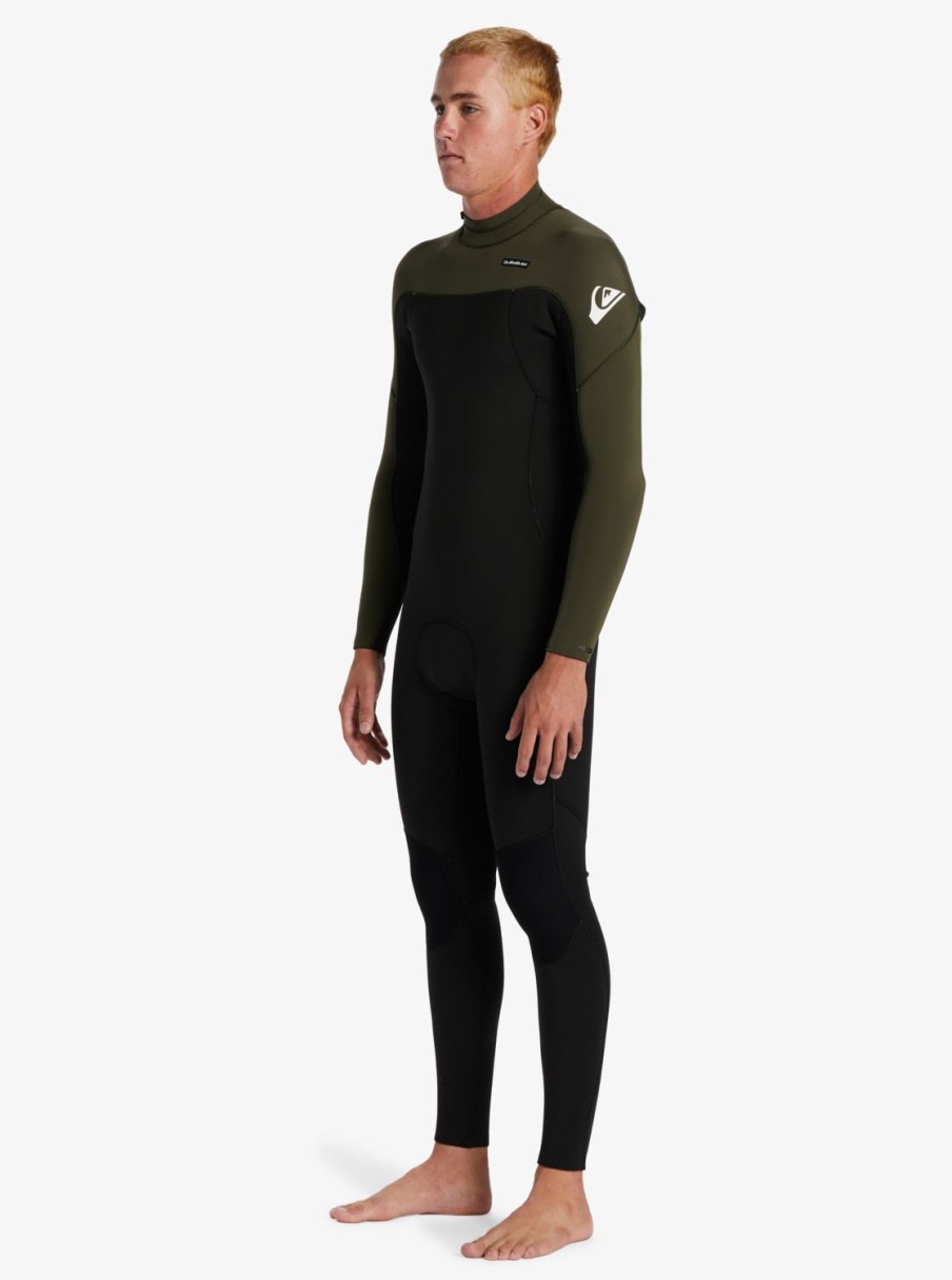 Mens Quiksilver Wetsuits | 3/2Mm Everyday Sessions Back Zip Wetsuit Black/ Ash