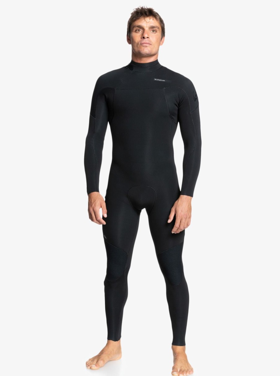 Mens Quiksilver Wetsuits | 4/3 Everyday Sessions Back Zip Wetsuit Black