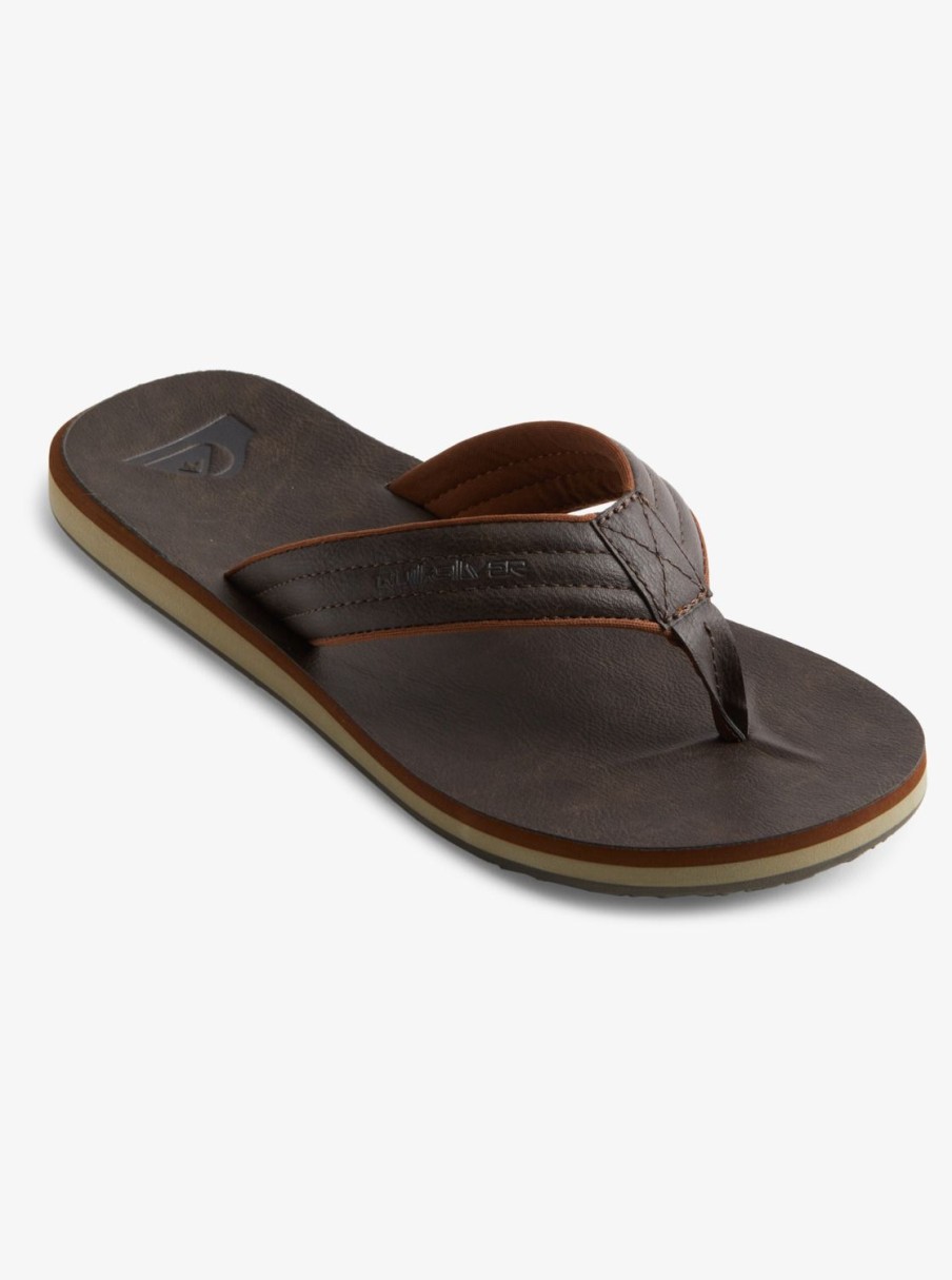 Mens Quiksilver Sandals | Carver Nubuck Sandals Demitasse - Solid