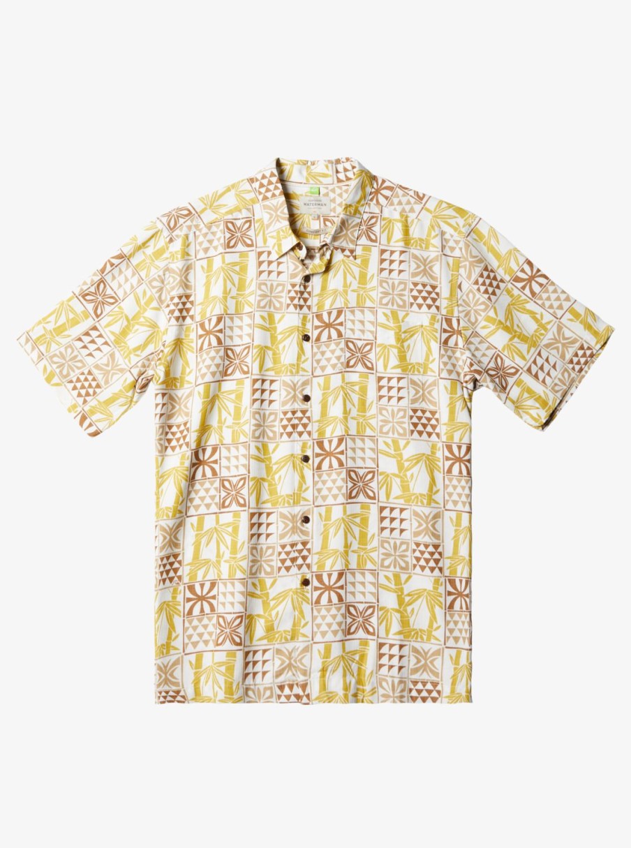 Waterman Quiksilver | Waterman Plaid Flight Short Sleeve Shirt Brown Rice Checked Flight