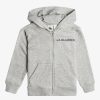 Boys Quiksilver Sweatshirts & Hoodies | Boy'S 2-7 Vintage Rising Lines Zip-Up Hoodie Light Grey Heather