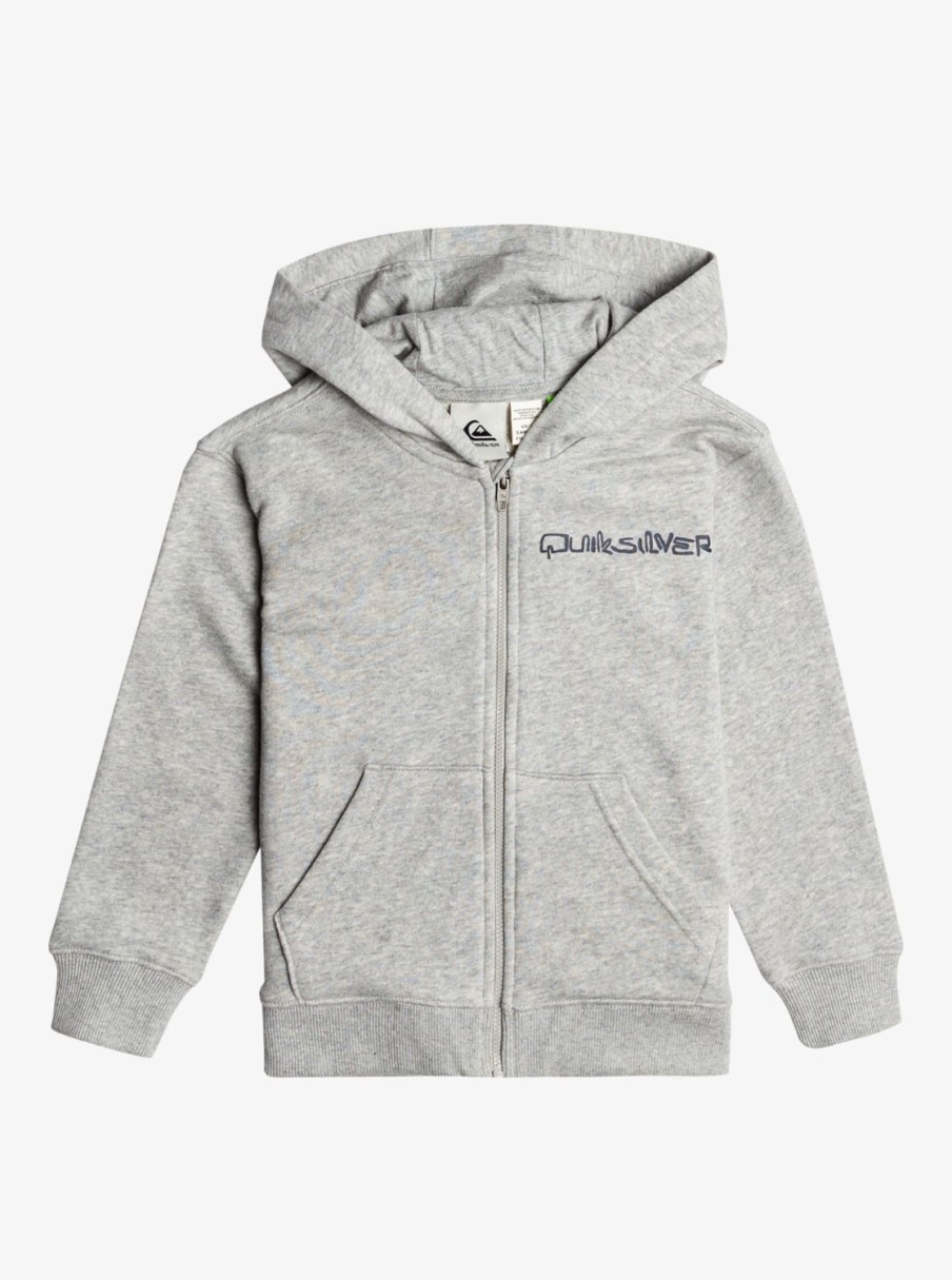 Boys Quiksilver Sweatshirts & Hoodies | Boy'S 2-7 Vintage Rising Lines Zip-Up Hoodie Light Grey Heather