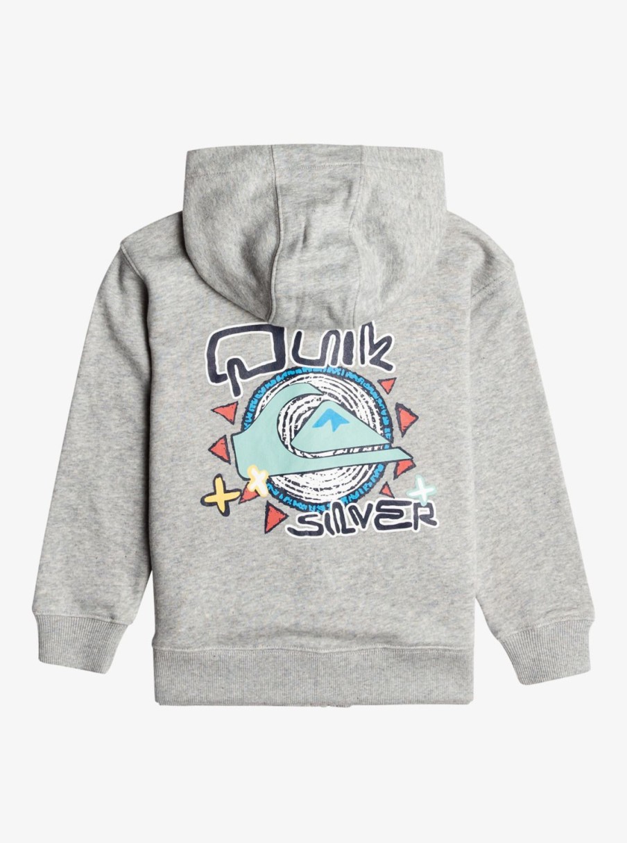 Boys Quiksilver Sweatshirts & Hoodies | Boy'S 2-7 Vintage Rising Lines Zip-Up Hoodie Light Grey Heather