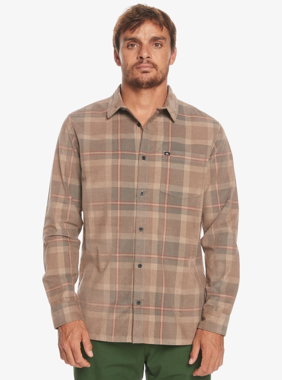 Mens Quiksilver Shirts & Polos | Oakenhead Long Sleeve Shirt Fossil Oakenhead