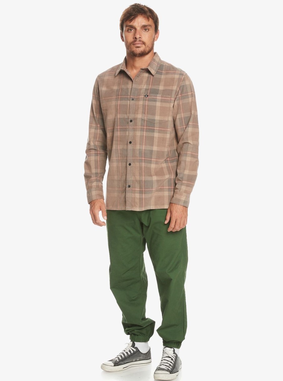 Mens Quiksilver Shirts & Polos | Oakenhead Long Sleeve Shirt Fossil Oakenhead