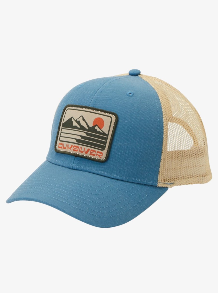 Mens Quiksilver Hats | Weekend Rights Trucker Hat Aegean Blue