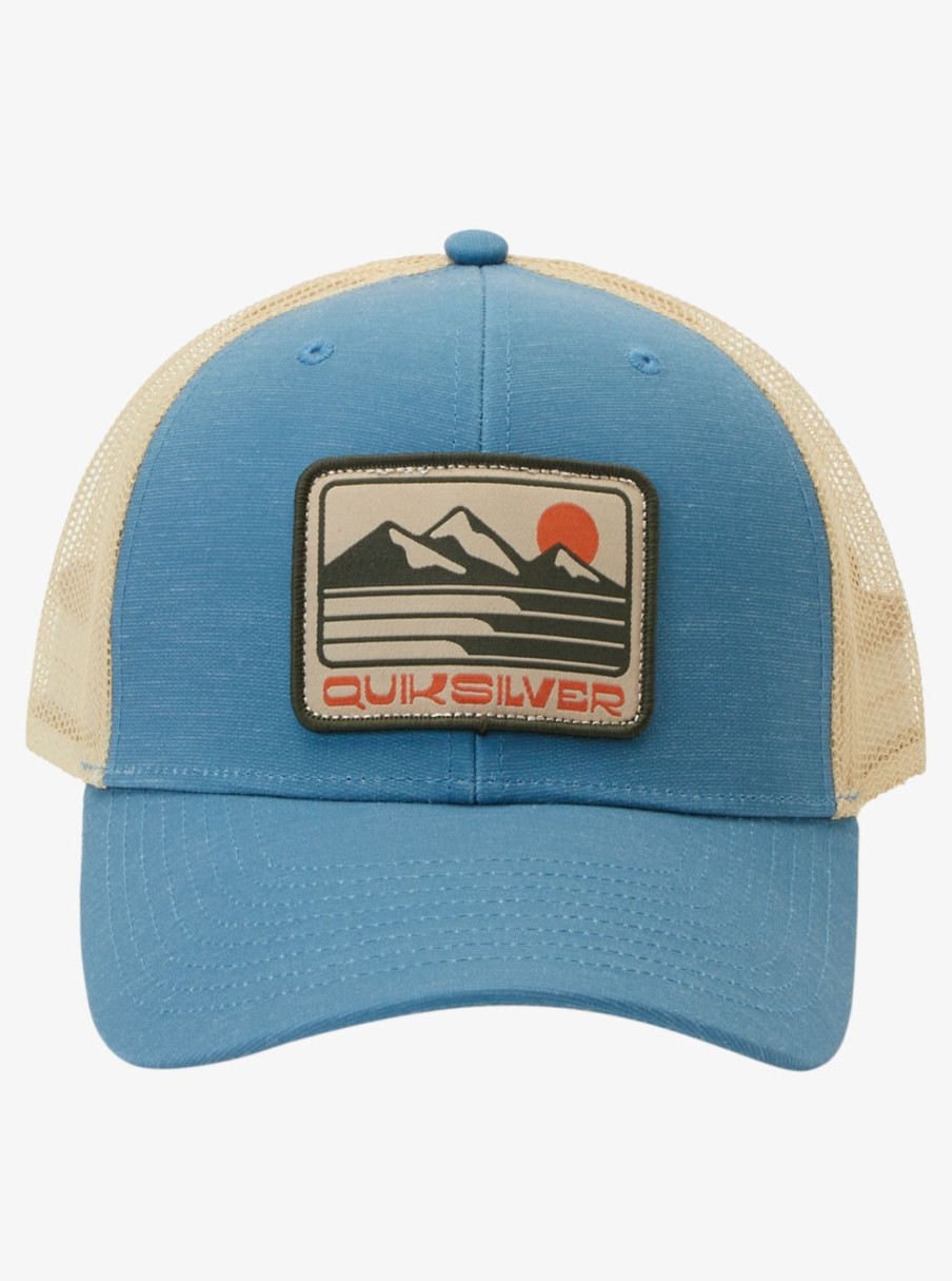 Mens Quiksilver Hats | Weekend Rights Trucker Hat Aegean Blue