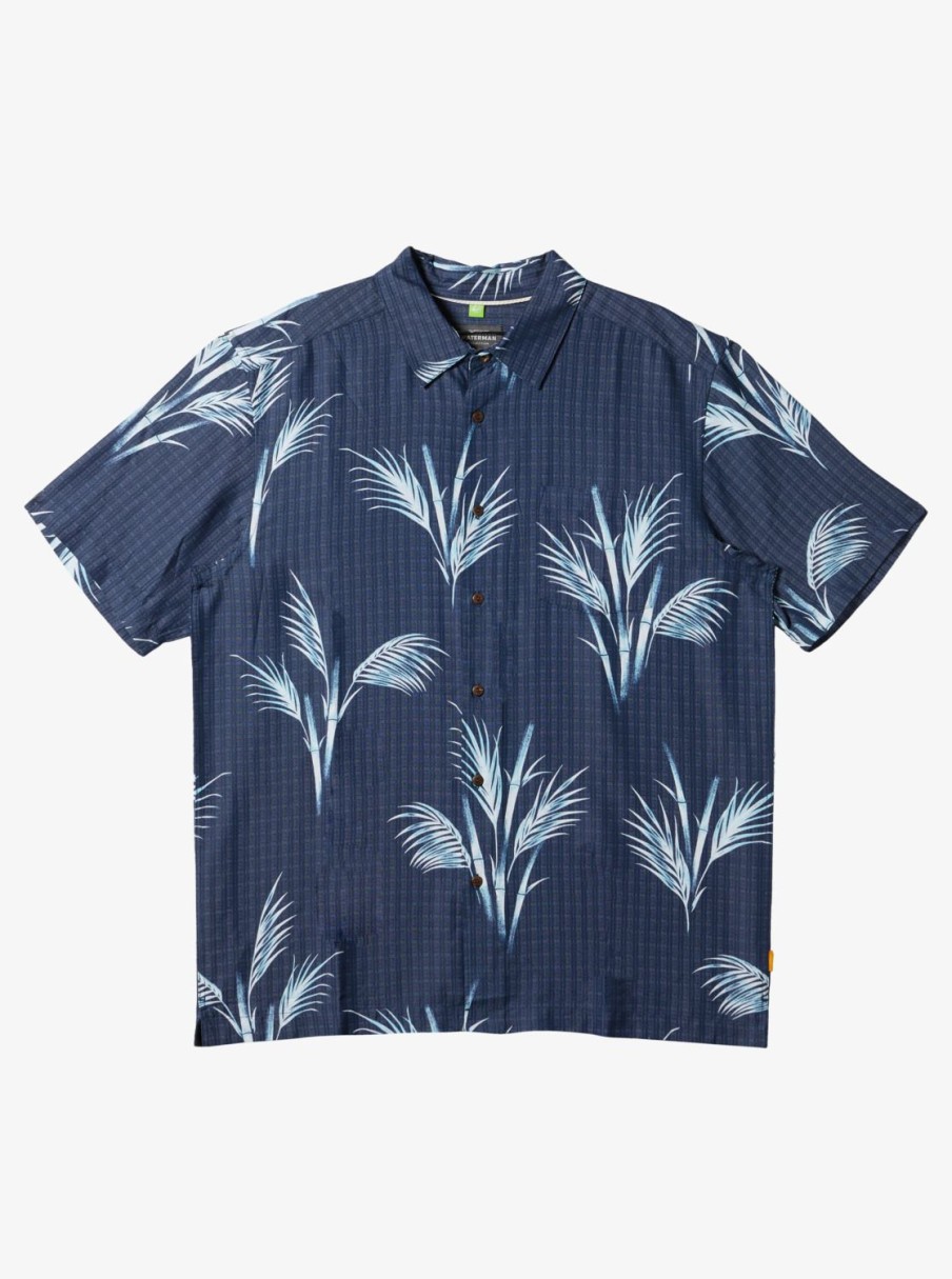 Mens Quiksilver Shirts & Polos | Waterman Skipped Out Woven Shirt Estate Blue Skippe Out