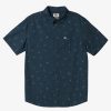 Mens Quiksilver Shirts & Polos | Heat Wave Short Sleeve Woven Shirt Midnight Navy Heat Waves