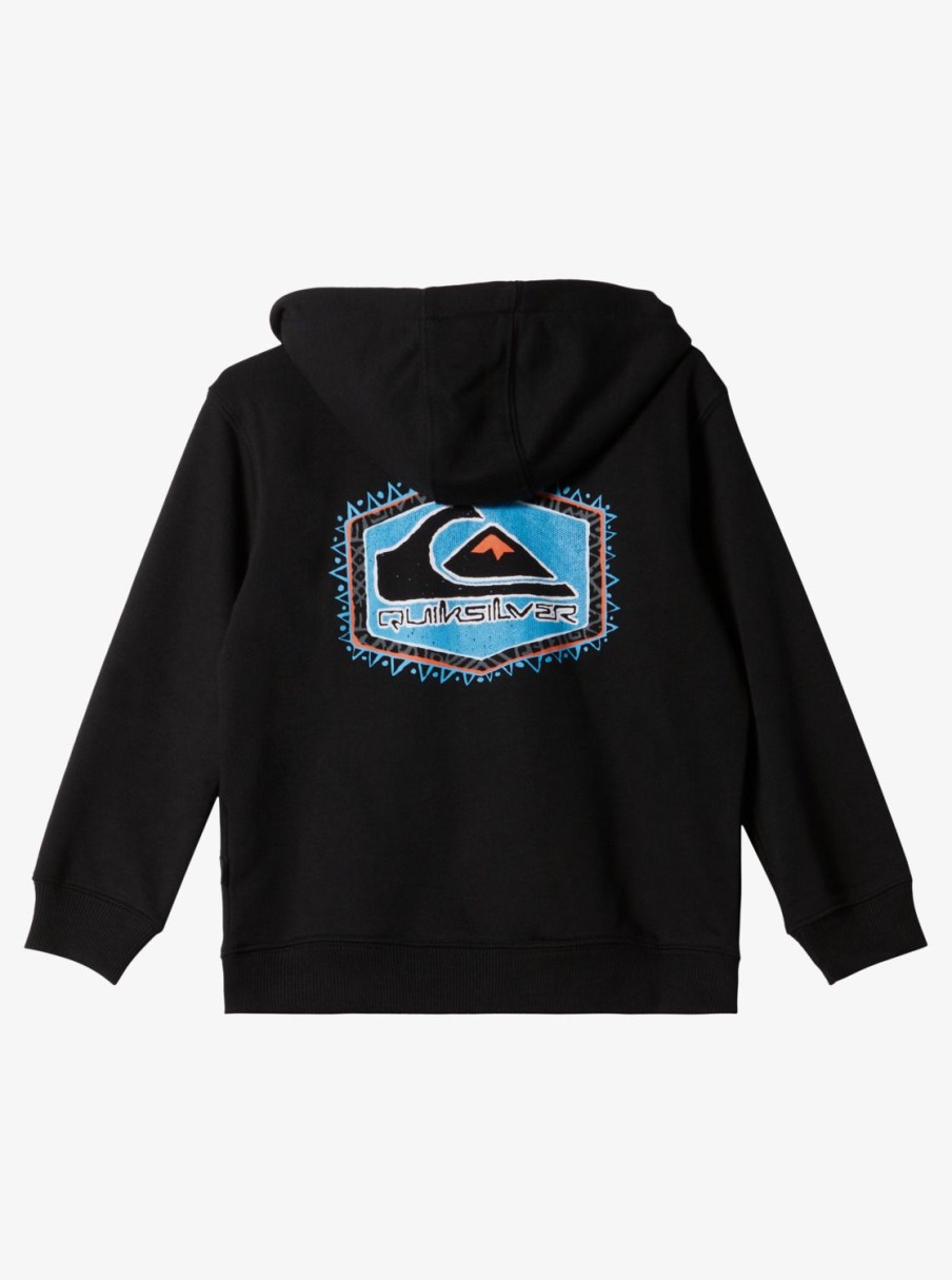 Boys Quiksilver Sweatshirts & Hoodies | Boy'S 2-7 Vintage Rising Lines Zip-Up Hoodie Black