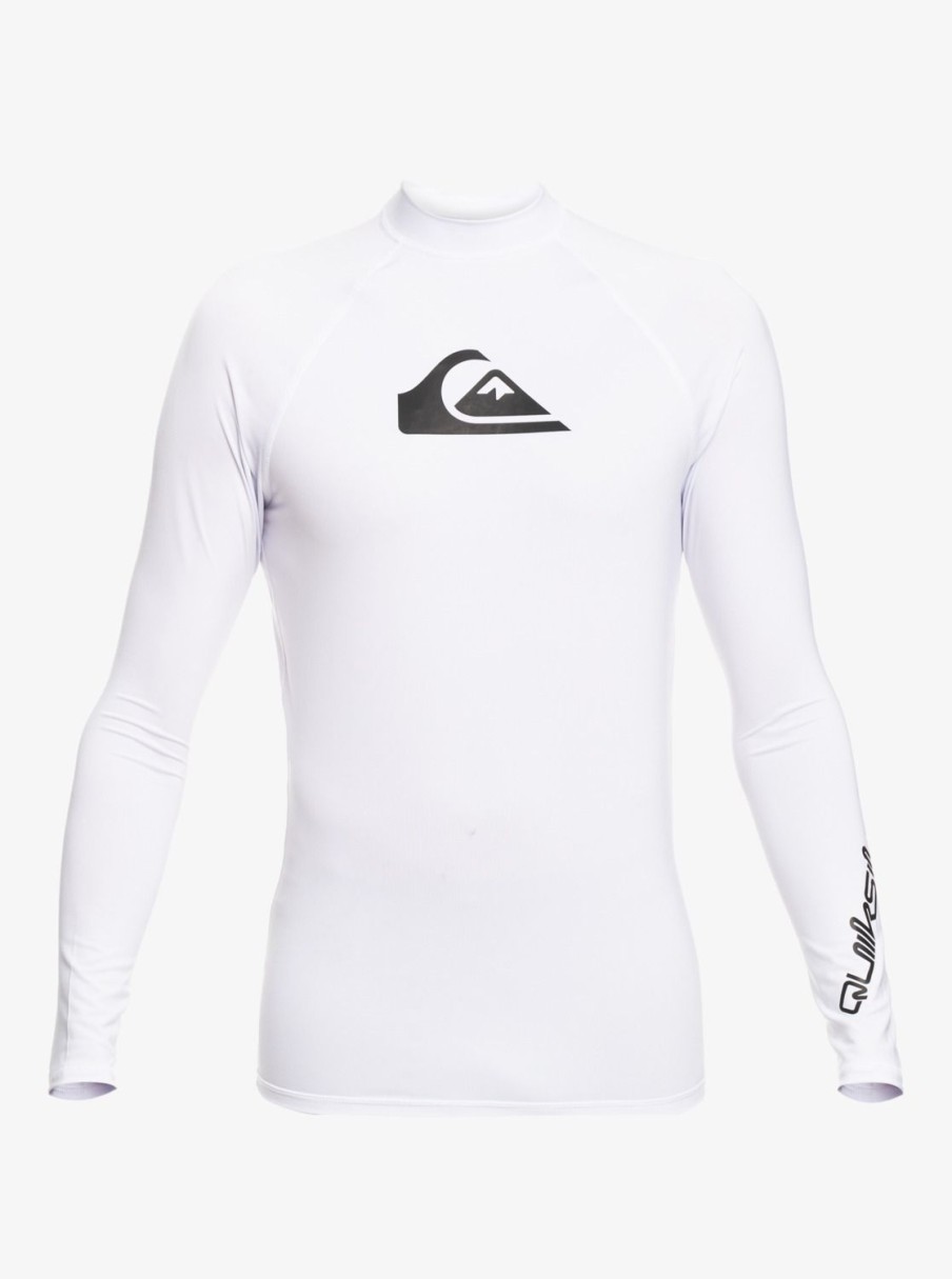 Mens Quiksilver Rashguards | All Time Long Sleeve Upf 50 Rashguard White