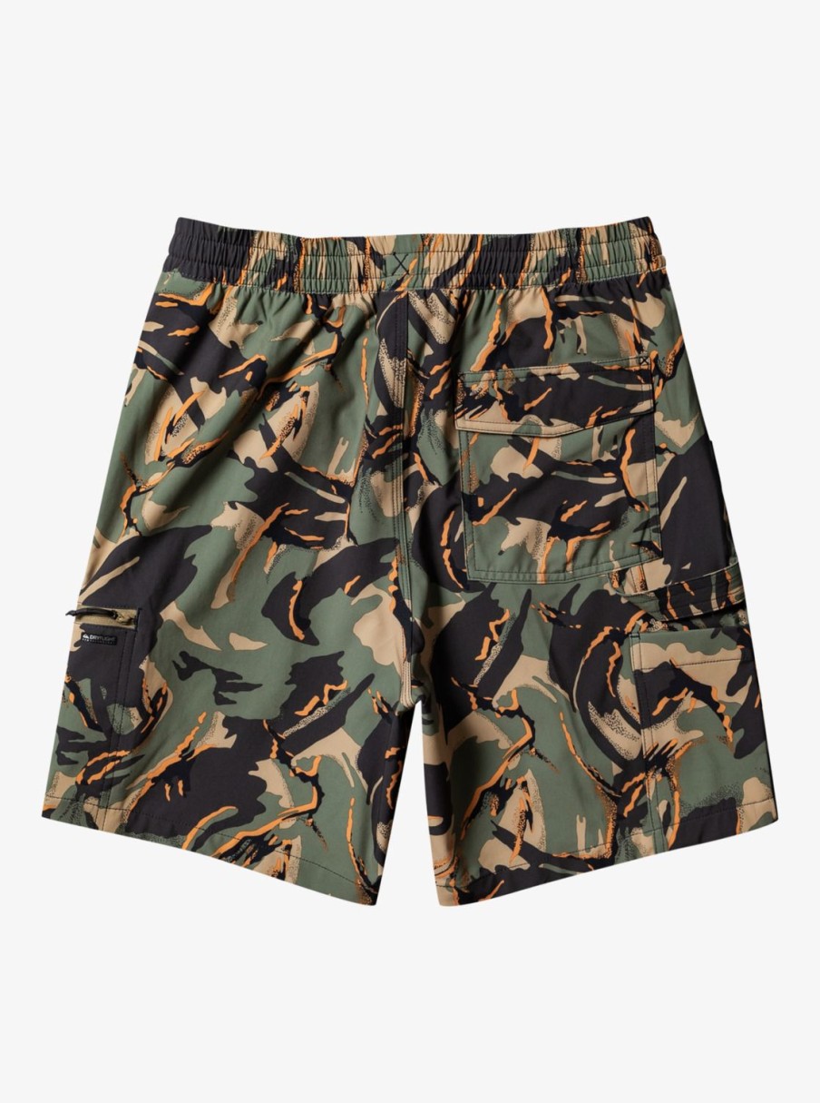 Mens Quiksilver Boardshorts | Taxer Cargo 18" Amphibian Boardshorts Camo - Plage