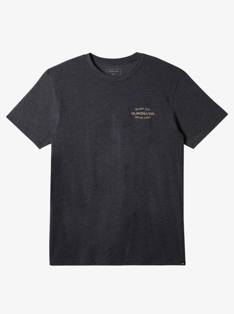 Mens Quiksilver Tees | Surf Lockup T-Shirt Charcoal Heather