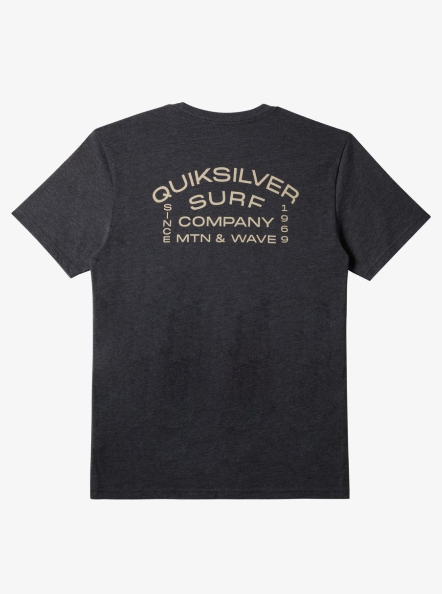 Mens Quiksilver Tees | Surf Lockup T-Shirt Charcoal Heather